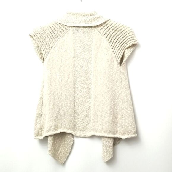 🎁5/25 Press Cardigan Women's Size XS Open Front Knit Sleeveless Cream - Picture 6 of 9